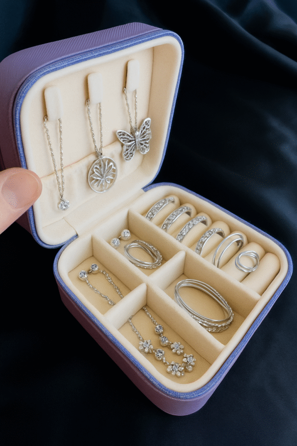 Joyero Cuadrado de Viaje Morado