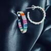 Semi Argollas Circones Baguette Multicolor