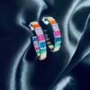 Semi Argollas Circones Baguette Multicolor