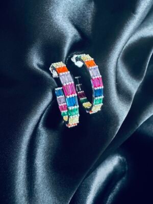 IMG_0902 Semi Argollas Circones Baguette Multicolor