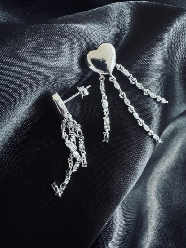 Aros Corazón Chunky con Lluvia de Circones