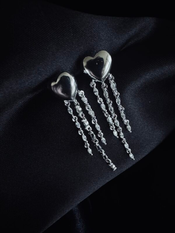 Aros Corazón Chunky con Lluvia de Circones