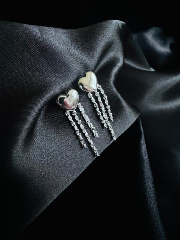 Aros Corazón Chunky con Lluvia de Circones