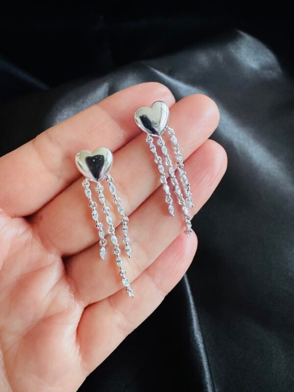 Aros Corazón Chunky con Lluvia de Circones