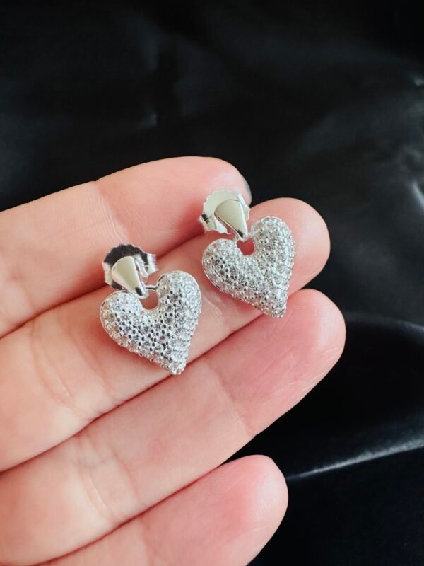 Aros Corazón con Circones Pavé