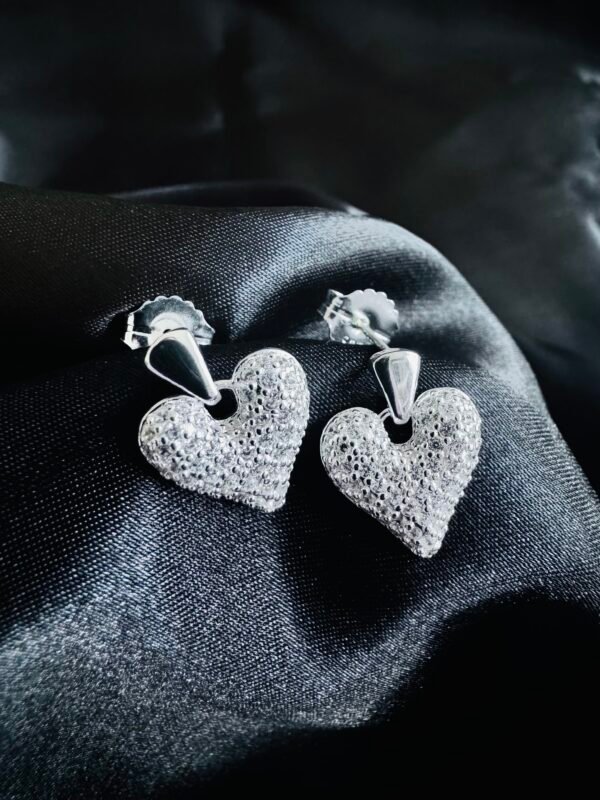 Aros Corazón con Circones Pavé