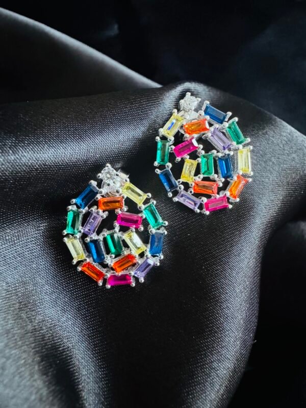 Aros Gota con Circones Baguette de color