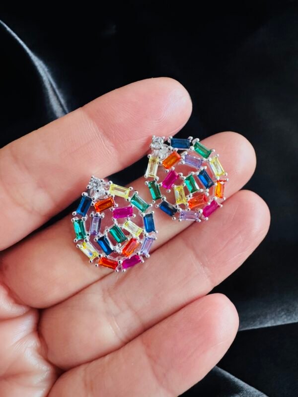 Aros Gota con Circones Baguette de color