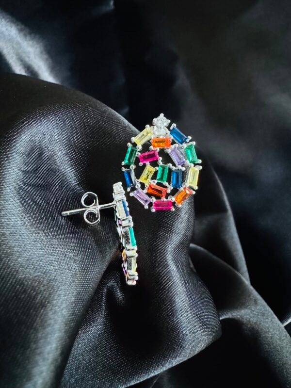 Aros Gota con Circones Baguette de color