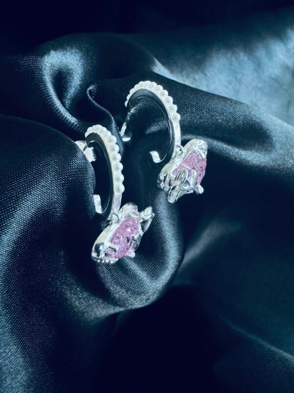 Semi Argollas Perlas con Corazón y Flor