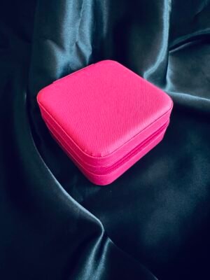 Joyero Cuadrado de Viaje Rosado