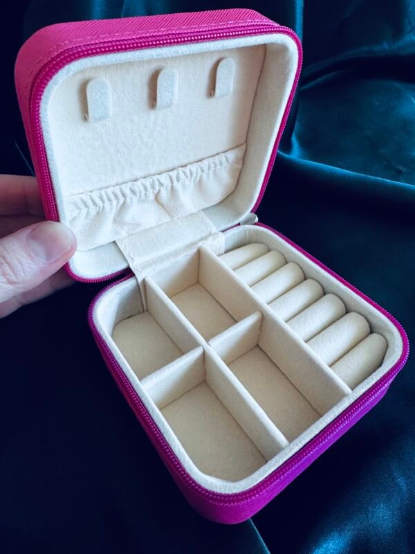 Joyero Cuadrado de Viaje Rosado