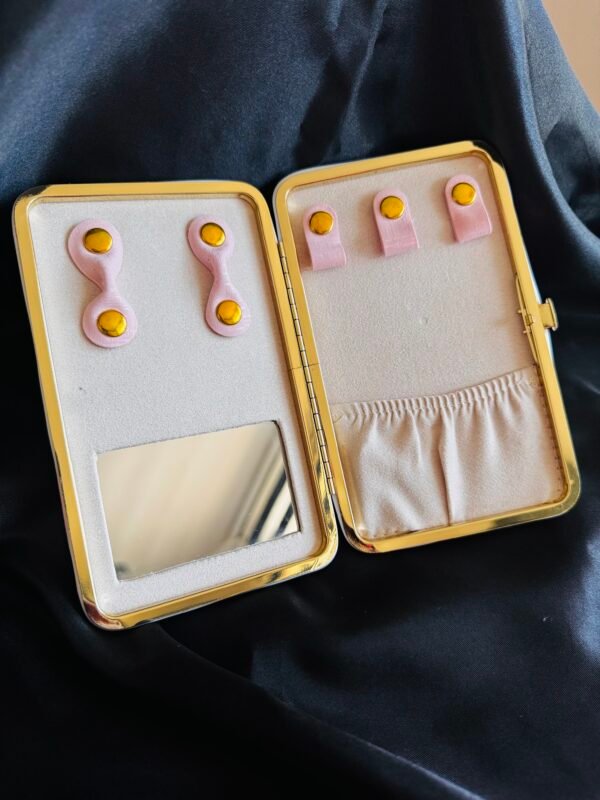 Joyero de Cartera con Espejo Rosa