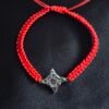 Pulsera de Hilo Rojo Nudo de Bruja con Abalón