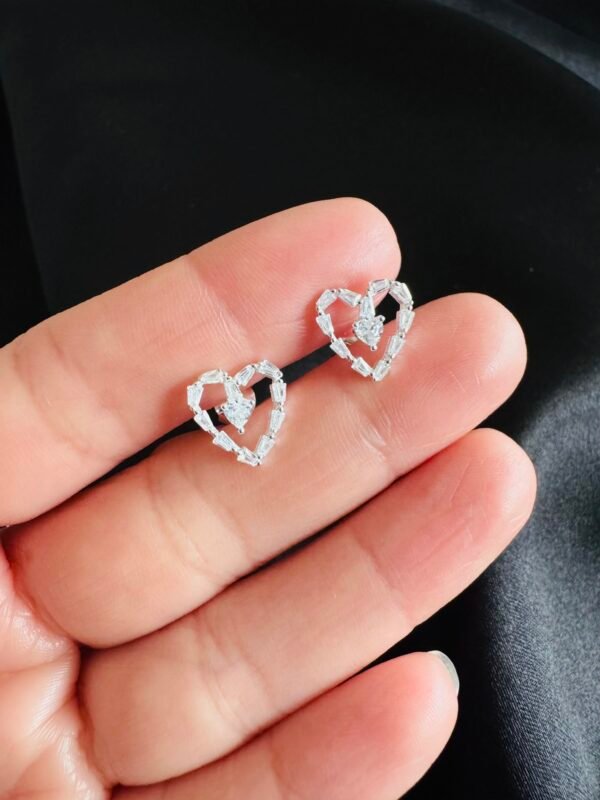 Aros Corazón con Circones Baguette