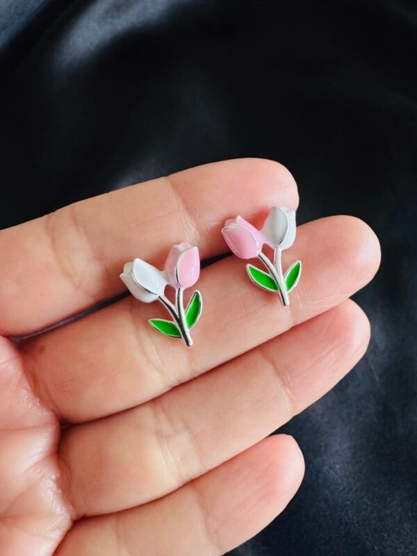 Aros Tulipanes Esmaltados