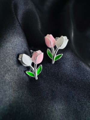 Aros Tulipanes Esmaltados