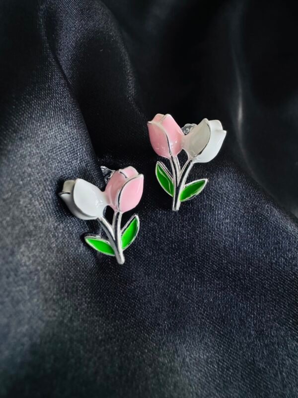 Aros Tulipanes Esmaltados