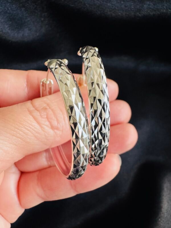 Argollas Facetadas 38 mm