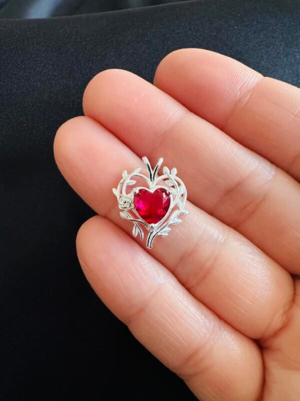 Colgante Corazón con Espigas y Flor