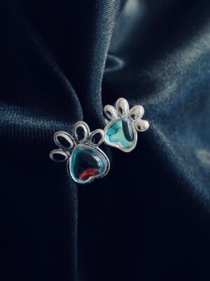 Aros Patitas con Piedra Luna