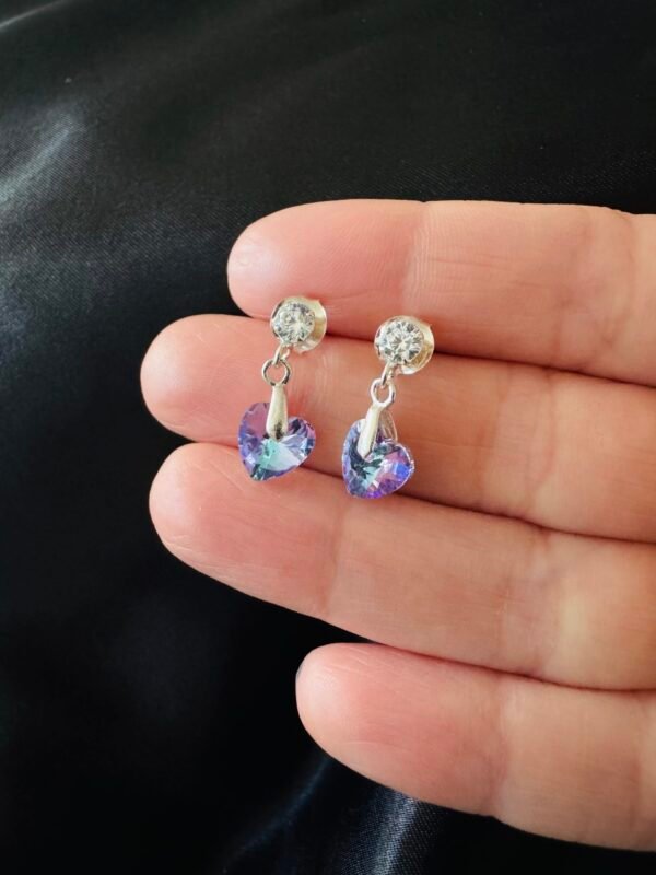 Aros Corazón de Cristal con Circón