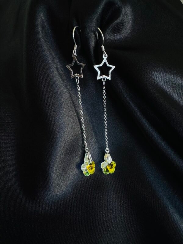 Aros Estrella y Flor de Cristal Tornasol