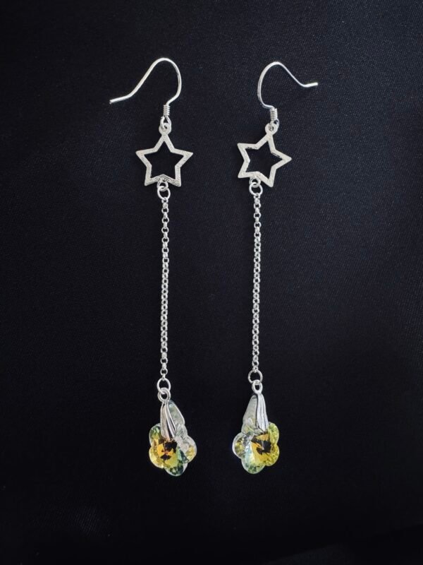 Aros Estrella y Flor de Cristal Tornasol