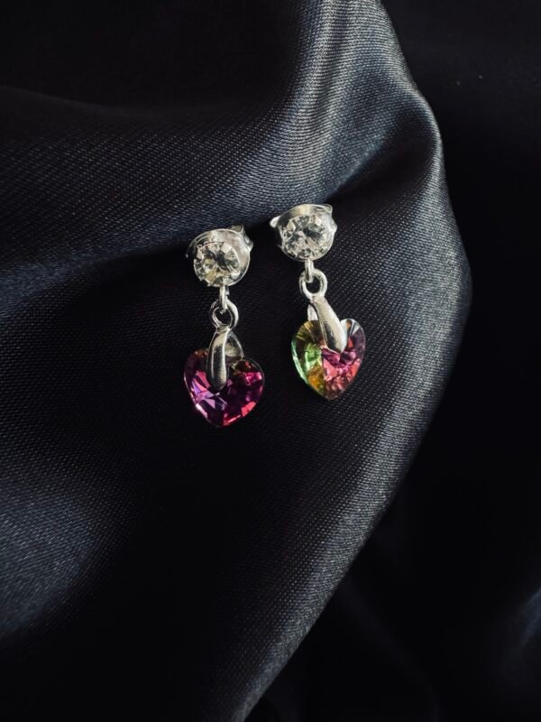 Aros Corazón de Cristal con Circón