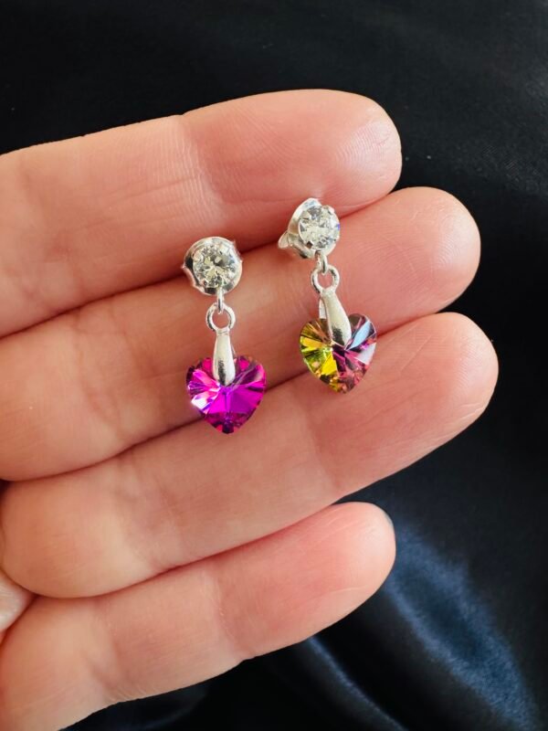 Aros Corazón de Cristal con Circón