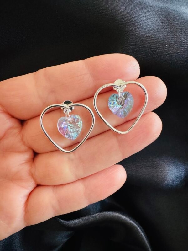 Aros Corazón con Cristal de Corazón