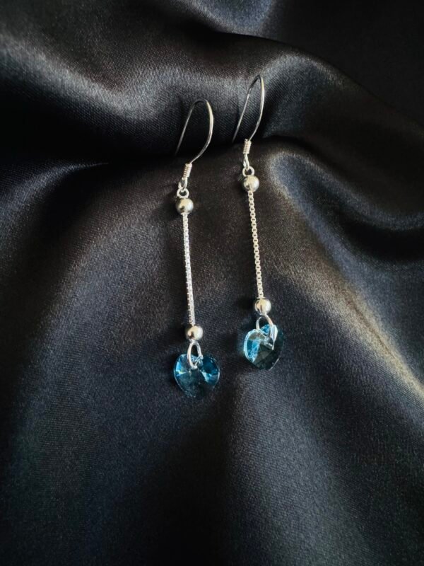 Aros Corazón de Cristal Celeste