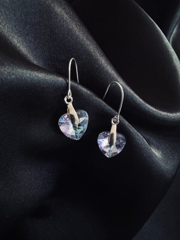 Aros Corazón de Cristal Tornasol