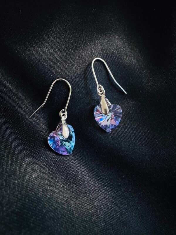 Aros Corazón de Cristal Tornasol