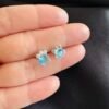 Aros Patita de Cristal Celeste