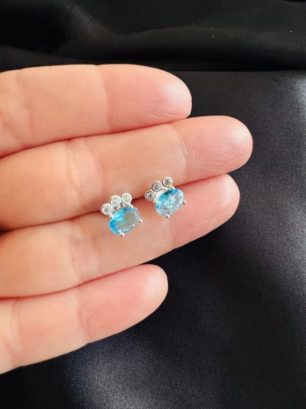 Aros Patita de Cristal Celeste