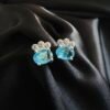 Aros Patita de Cristal Celeste