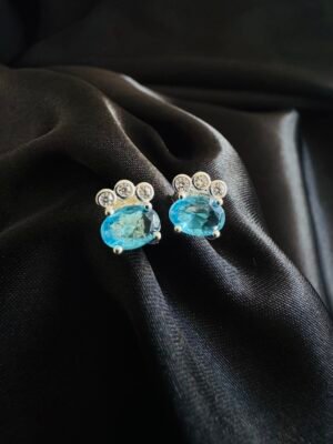 Aros Patita de Cristal Celeste