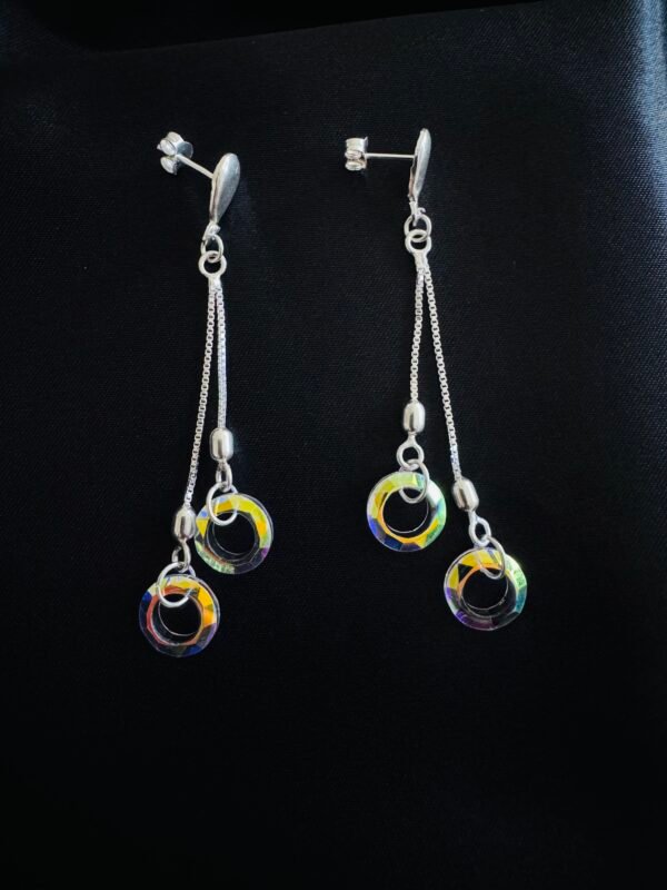 Aros con Círculos de Cristal Colgantes