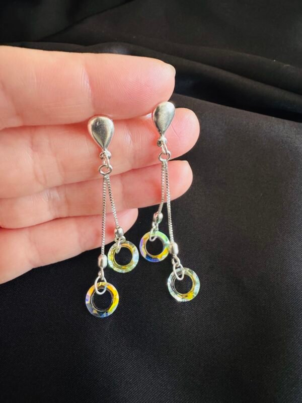 Aros con Círculos de Cristal Colgantes