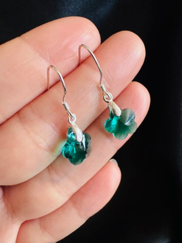 Aros Flor de Cristal Verde