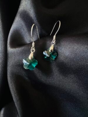 Aros Flor de Cristal Verde