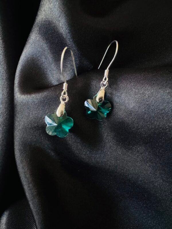 Aros Flor de Cristal Verde