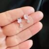 Aros Gatito de Cristal Rosa
