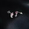 Aros Gatito de Cristal Rosa