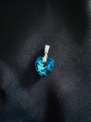 Colgante Corazón de Cristal Tornasol Azul