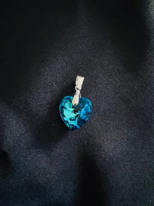 Colgante Corazón de Cristal Tornasol Azul