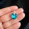 Colgante Corazón de Cristal Tornasol Azul