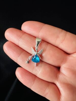 Colgante Hada con Circón Celeste y Estrella