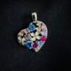 Colgante Corazón con Flores y Circones de color
